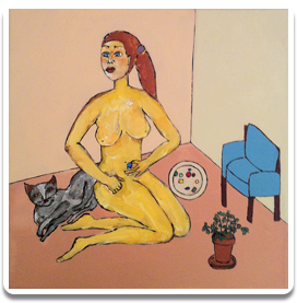 Mädchen mit Katze